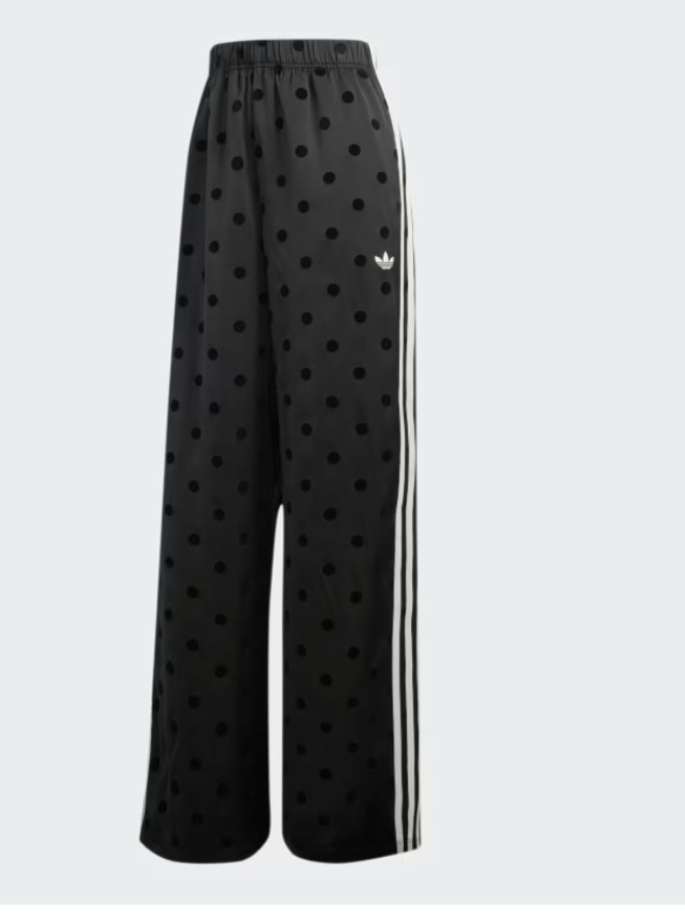 Adidas Cream Wide-Leg Polka Dot Track Pants with Black Stripes - Picture 4 of 4